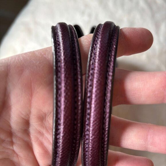 Coach Metallic Purple Cross Grain Mini Brooke Carryall Satchel-LIKE NEW - Picture 8 of 16